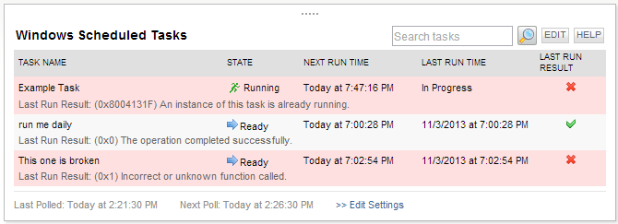 Windows Scheduled Tasks im Solarwinds Server and Application Monitor 6.1